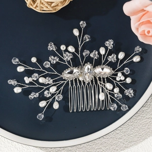 Peigne à Cheveux de Mariée Élégant Avec Strass Marquise et Künstliche Perles d'Imitation Accessoire en Alliage pour Mariage Femme