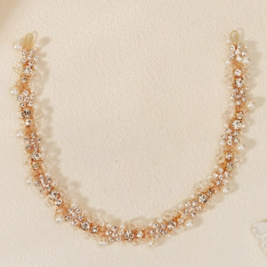 Serre-tête fait main avec perles et cristaux pour mariage et spectacle de fille