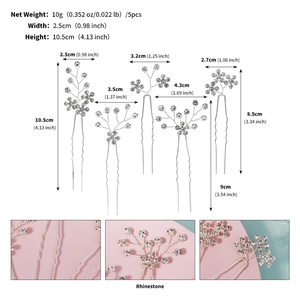 Makro-Detail von silbernen Strass-Haarnadeln für elegantes Hochzeits-Styling