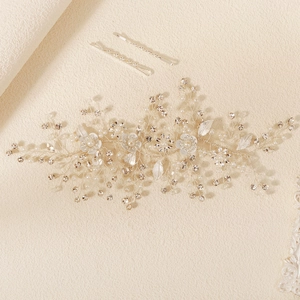 Luxury bridal hair vine with pearls and crystals for elegant wedding hairstyles