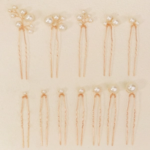 Set de 12 épingles à cheveux en perles élégantes pour mariées et coiffures de mariage