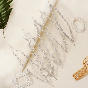 Set di cinque tralci per capelli da sposa in argento con zirconi per acconciature sposa