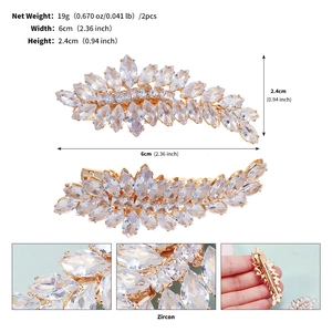 Detailed view of the zircon wheat ear hair clip set with 6cm length and 19g weight