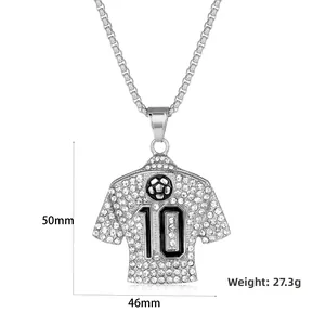 Détails du collier pendentif maillot hip hop de 50 mm de haut et 46 mm de large
