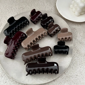 Handmade PC Plastic Square Dragon Bone Hair Claw Clip For Women Large Medium Size Anti-Slip Shark Clip Solid Color Hair Accessory