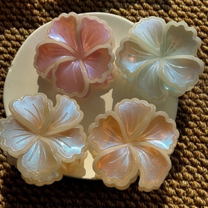 Lot de pinces à cheveux fleurs d'hibiscus irisées pour accessoires de coiffure de plage