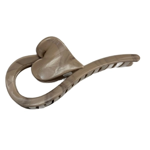 Large ink-patterned marble heart hair claw clip for thick hair updo styling