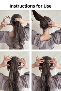 Step-by-step tutorial on how to use the tortoiseshell expandable bird nest hair clip