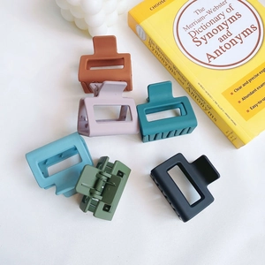Minimalist square matte hair claws in 6 Morandi colors for women with high quality finish