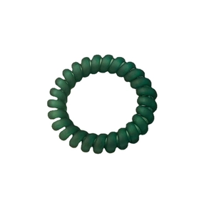 Élastique à cheveux spirale vert foncé mat avec un design élastique sans couture