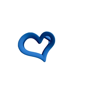 Matte bright blue heart-shaped hair claw clip with cutout design for women