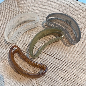 Large Plastic Jelly Color Hair Claw Clip Korean Style Hollow Out Shark Clip For Women Thick Hair Accessories