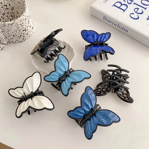 Korean Style Butterfly Hair Claw Clip Glossy Plastic Hair Accessories For Women Decorative Hairpin Elegant Hair Clamp