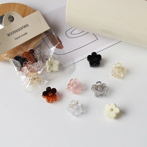 Mini Pince à Cheveux Fleur Minimaliste Coréenne Petites Griffes en Plastique pour Femmes Filles Accessoires de Coiffure