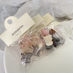 Mini transparent jelly hair claws in pastel colors with high quality plastic material