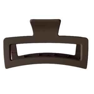 Extra large 13cm matte brown rectangular hair claw clip for thick hair styling