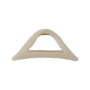 Elegant hollow triangle cream hair claw clip with vintage French geometric design