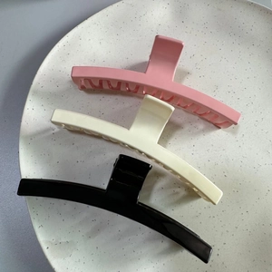 Pince à Cheveux Grande Minimaliste Brillante Mate en Plastique pour Femmes Accessoires Cheveux Épais Barrette