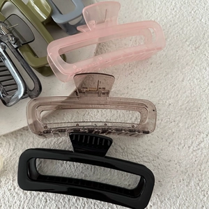 Large 13cm rectangular hair claws for thick hair in assorted glossy and matte colors
