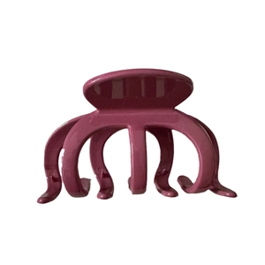 Fashionable 10cm dark rose pink octopus hair claw clip for thick hair with glossy finish