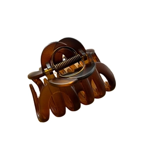 Frosted large amber pumpkin claw clip with thick PC material and strong metal spring