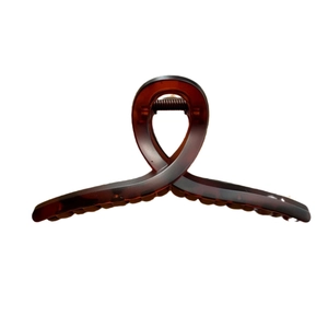 Pince à cheveux ambre de 15 cm au motif écaille de tortue avec design à boucles croisées