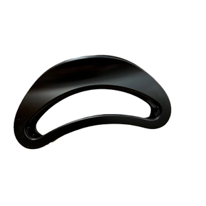 Glänzende schwarze 13cm halbmondförmige Haarklammer mit minimalistischem, hohlem Design
