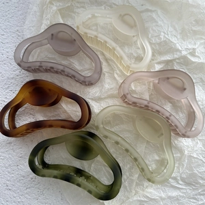 Grande Molletta per Capelli Opaca Vuota per Donna Elegante Clip a Squalo Antiscivolo ad Onda Accessori per Capelli Stile Coreano