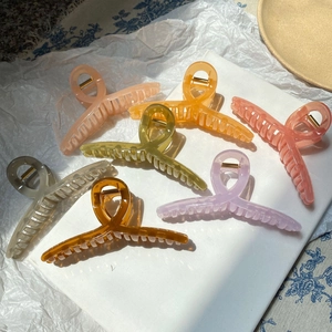 Set of large jelly color hair claws in six vibrant shades for thick hair styling
