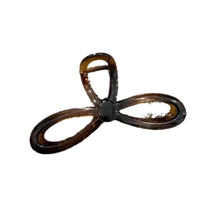 Brown translucent resin butterfly hair claw clip for elegant women hairstyles