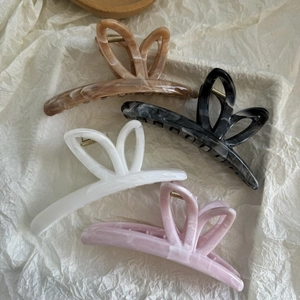 Elegant Ink Marble Texture Large Hair Claw Clip Chic Hollow Butterfly Shark Clip Durable Hair Accessary For Women
