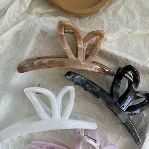Ink style hollow butterfly claw clip set in four marble patterns for thick hair styling
