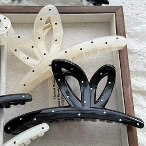 Japanese style cute butterfly hair claw clip with polka dots for thick hair