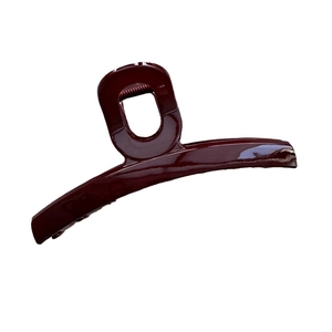 Glossy deep red PC hair claw clip for women featuring a minimalist shark clip design