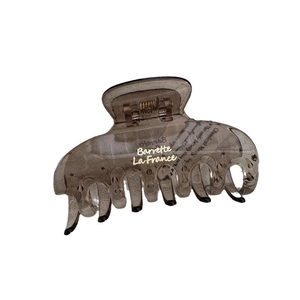 French style translucent grey square hair claw clip with golden lettering for women