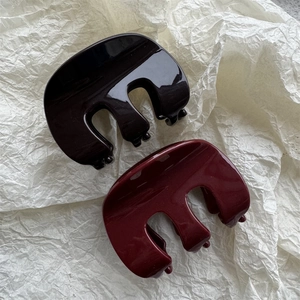 Grandi mollette per capelli stile francese color caffè e rosso vino con finitura lucida