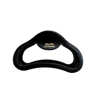 Matte black cloud hair claw clip with gold Barrette La France lettering for women