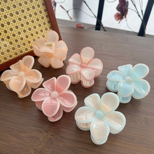 Pince à Cheveux Fleur Couleur Bonbon Gelée Forme Camélia Rose Plastique Mat Accessoires Cheveux Pour Femmes Coiffage