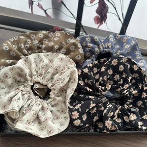 Chouchous en Mousseline Florale Élastiques à Cheveux Surdimensionnés Attaches à Cheveux Style Pastoral Doux Pour Femmes Accessoires de Coiffure