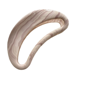 Pince à cheveux motif marbre en résine polie aux teintes beige et violette ondulées