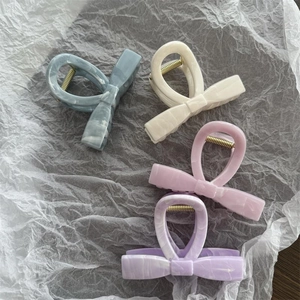 Barrettes à cheveux élégantes avec nœud marbré en quatre couleurs, bleu et rose