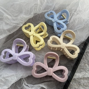 Dolce Molla per Capelli a Fiocco Colore Macaron Caramella Forcina in Plastica per Donna Styling Quotidiano Elegante Clip a Farfalla Accessori