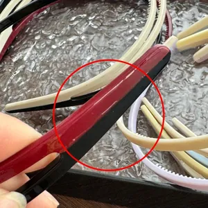 Detail view of anti-slip toothed headband showing seamless splicing and resin texture