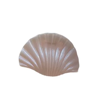 Elegant dolphin shell hair claw with pearl luster finish in soft pink for women