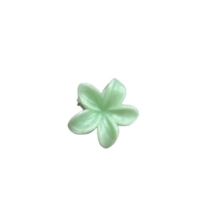 Mint green 5-petal flower hair claw clip with glossy marble lacquer finish for women