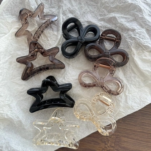 Transparent Star Bowknot Hair Claw Clips Simple PC Acrylic Shark Clip For Women Hair Styling Accessories Fashion Headwear