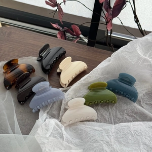 Elegant Resin High Gloss Hair Claw Clip For Women Minimalist Fan Shaped Shark Clip Retro Styling Hair Accessories For Daily Wear