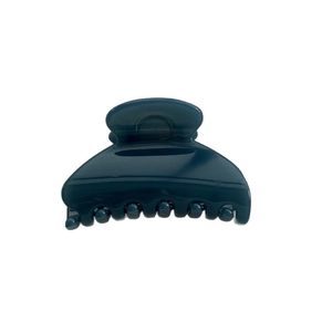 Elegant glossy deep teal fan-shaped hair claw clip for women's sophisticated updo styles
