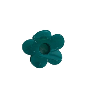 Elegant deep cyan flower claw clip in a resin petal design for women's hairstyles