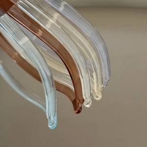 Minimalist Transparent Two Tone Flow Pattern Hairband For Women Anti Slip Headband For Face Washing Hair Accessories